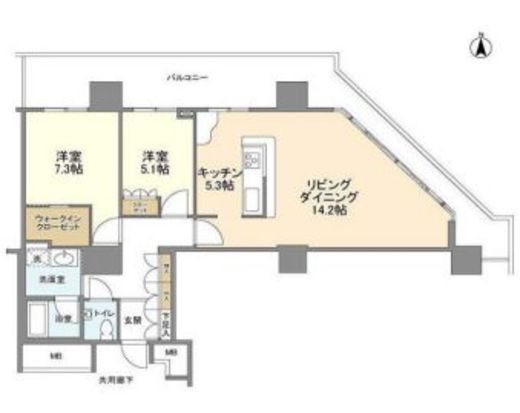 豊洲シエルタワー　2116号室　間取り