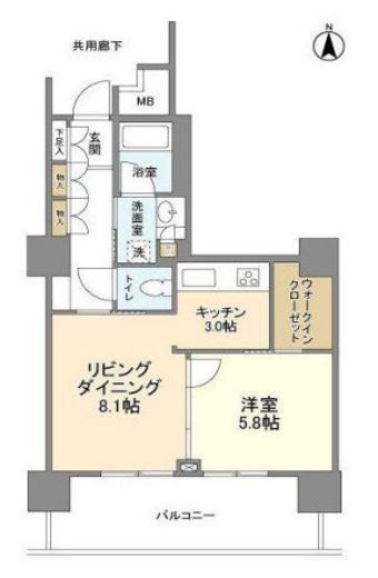 豊洲シエルタワー　2410号室　間取り