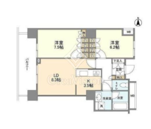 豊洲シエルタワー　1203号室　間取り