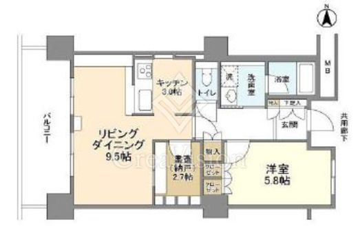 豊洲シエルタワー　1105号室　間取り