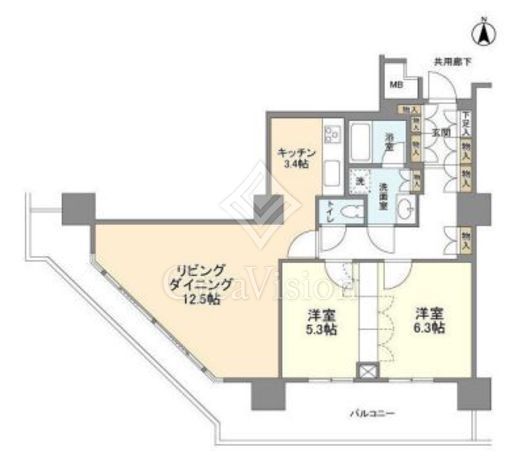 豊洲シエルタワー　1107号室　間取り