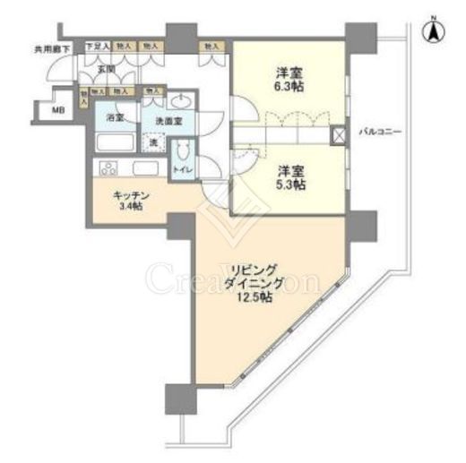 豊洲シエルタワー　1212号室　間取り