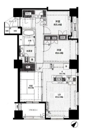 日暮里アインスタワー　606号室　間取り
