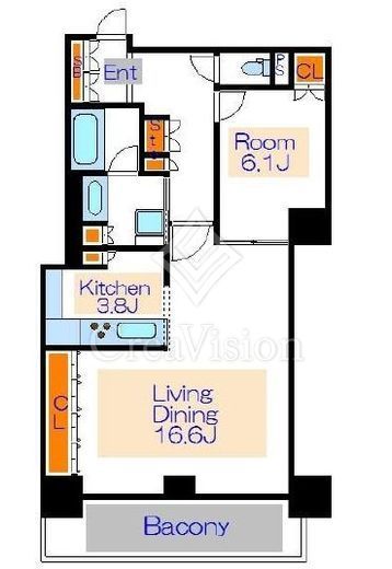 日暮里アインスタワー　11F2号室　間取り