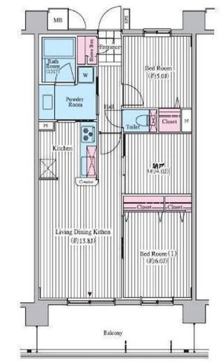 クロスレジデンス東十条　1203号室　間取り