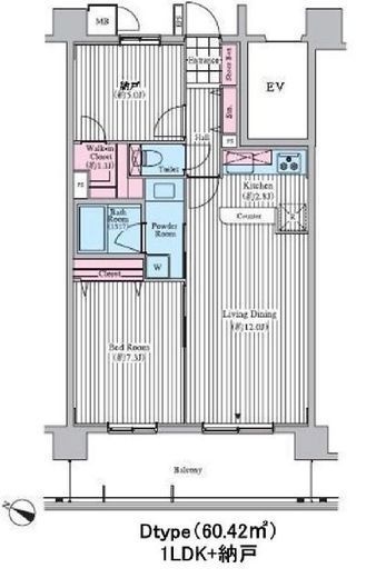 クロスレジデンス東十条　1305号室　間取り