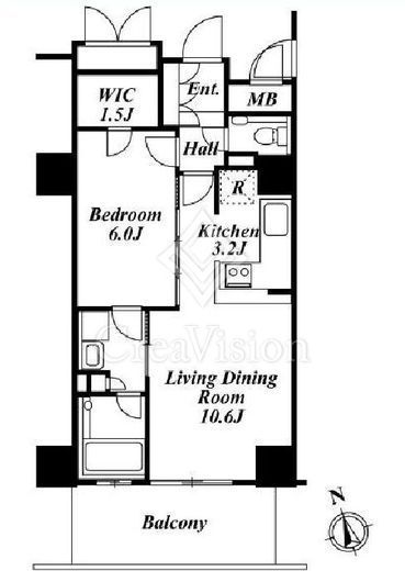 プライムアーバン新宿夏目坂タワーレジデンス　2103号室　間取り