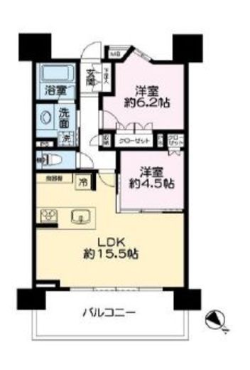 アトラス日暮里　1305号室　間取り