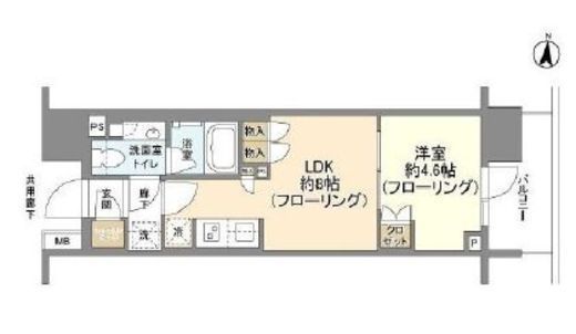 クレヴィア日暮里 THE PLACE　11F1号室　間取り