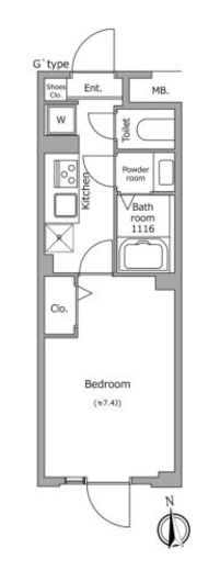 グローリオシェルト池袋本町　106号室　間取り