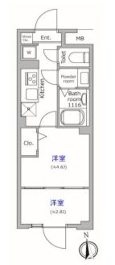 グローリオシェルト池袋本町　309号室　間取り