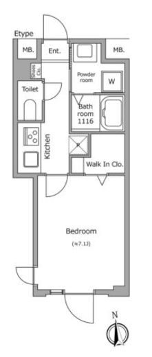 グローリオシェルト池袋本町　404号室　間取り