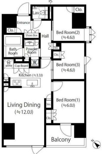 コノート茗荷谷　301号室　間取り