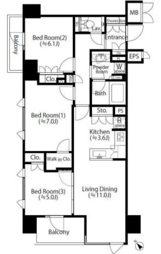コノート茗荷谷　402号室　間取り