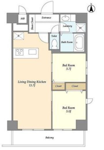 グランカーサ南千住　405号室　間取り