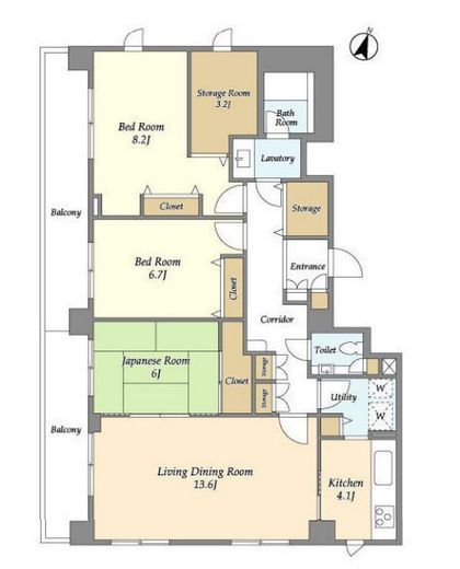 カーサグランデ本郷　801号室　間取り