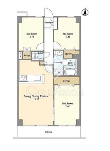 ヒルトップ・スクエアー　1104号室　間取り