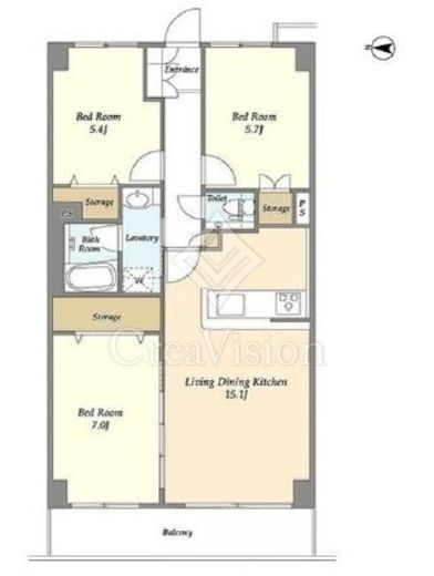 ヒルトップ・スクエアー　411号室　間取り