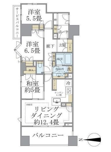 ブリリア大山町　601号室　間取り