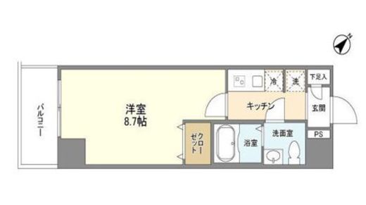 アルファコート王子2　703号室　間取り