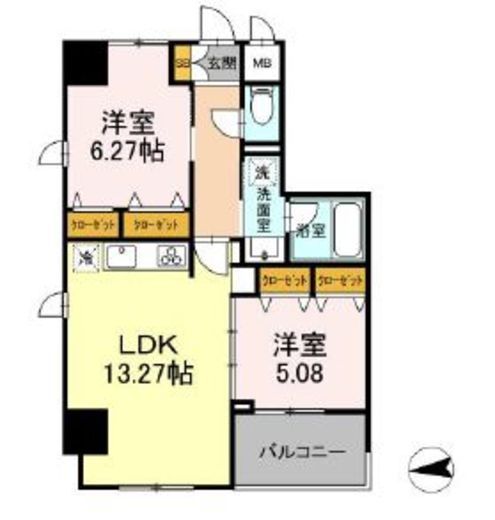 ZOOM王子神谷　1303号室　間取り