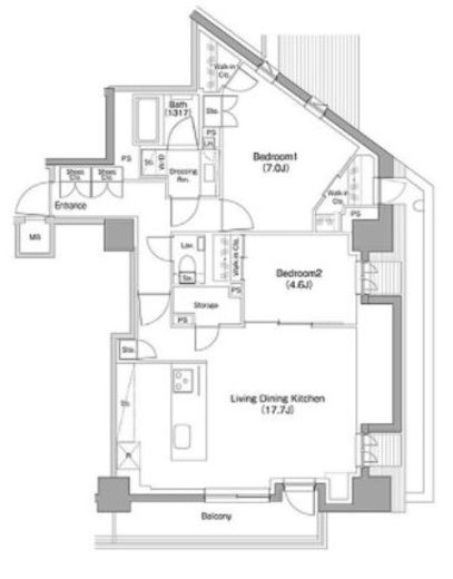 ザ・パークハビオ小石川　604号室　間取り