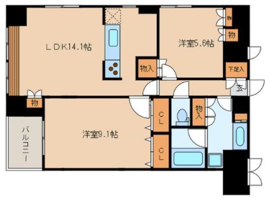 ナーベルお茶の水　1301号室　間取り
