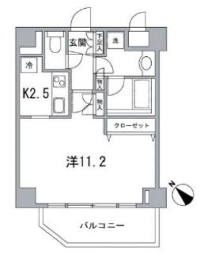 ダイナシティ文京根津　4F1号室　間取り