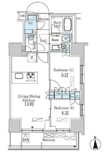 パークアクシス池袋　1401号室　間取り
