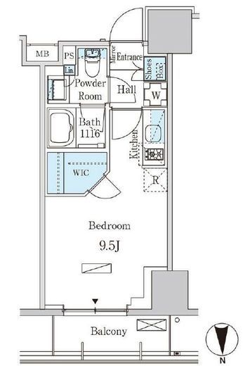 パークアクシス池袋　1507号室　間取り