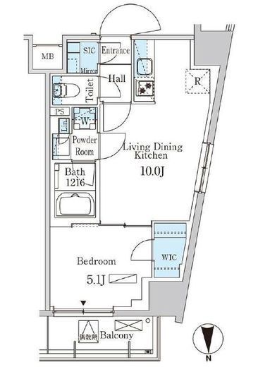パークアクシス池袋　1603号室　間取り