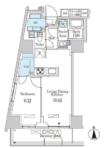 パークアクシス池袋　1702号室　間取り