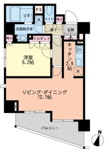 エスティメゾン赤羽　1304号室　間取り