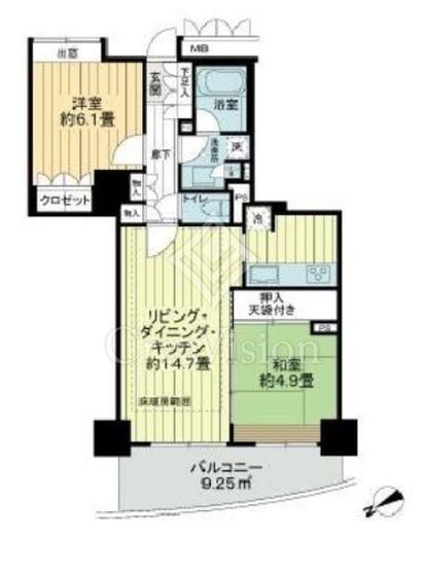 マークスタワー　1309号室　間取り