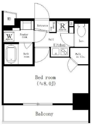 パークキューブ新板橋　1002号室　間取り