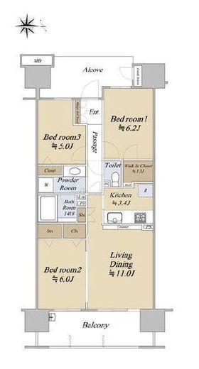 東京フロンティアシティアーバンフォート　E17F1号室　間取り