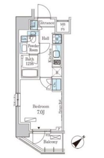 パークアクシス大塚ガーデンスクエア　201号室　間取り