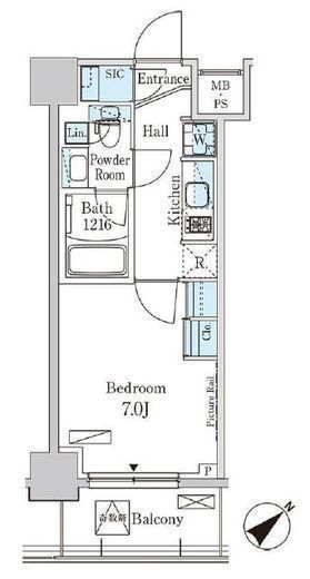 パークアクシス大塚ガーデンスクエア　705号室　間取り