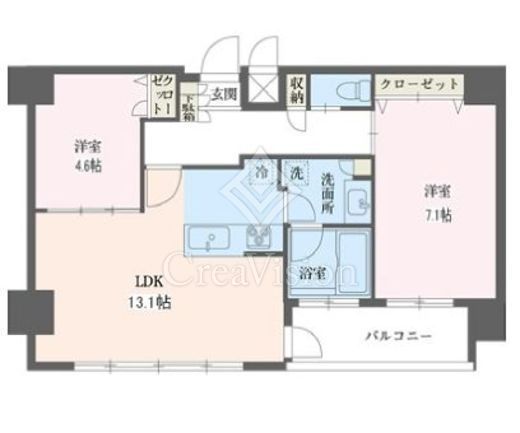 リーフコンフォート赤羽　1304号室　間取り