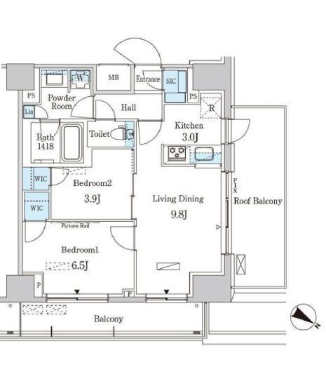 パークアクシス赤羽南　906号室　間取り