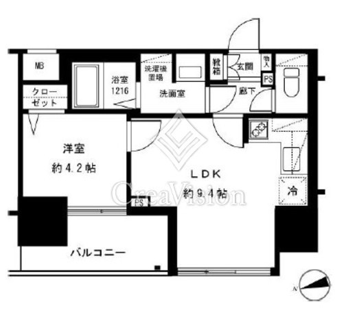 シティインデックス西日暮里　1105号室　間取り