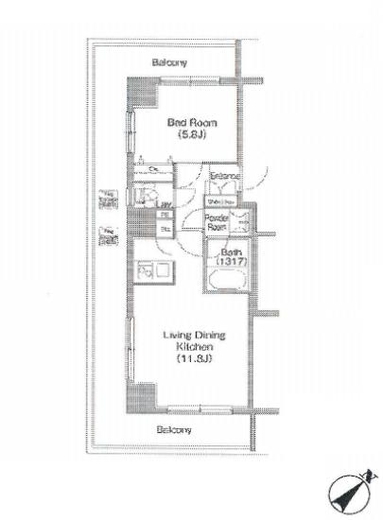 コンフォリア白金高輪　1001号室　間取り