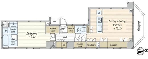 ベルジェンド西日暮里グランセルサス　402号室　間取り