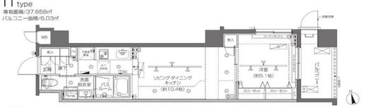 ZOOM大塚　104号室　間取り