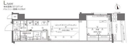 ZOOM大塚　312号室　間取り