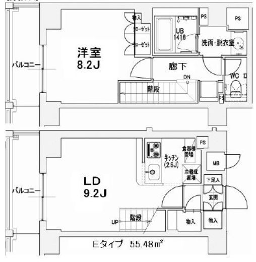 エスティメゾン王子　1506号室　間取り