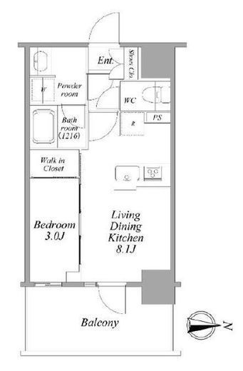 ネベル赤羽　202号室　間取り