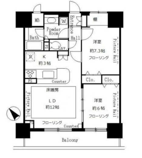サンクレール荒川ブランガーデン　402号室　間取り