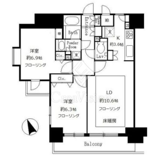 サンクレール荒川ブランガーデン　1101号室　間取り