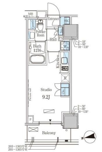 パークアクシス赤塚　1005号室　間取り